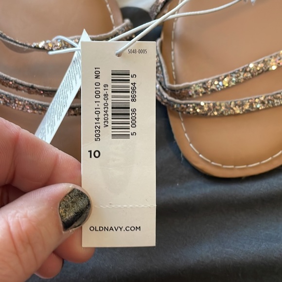 Gold Glitter Gladiator Sandals - Picture 3 of 6